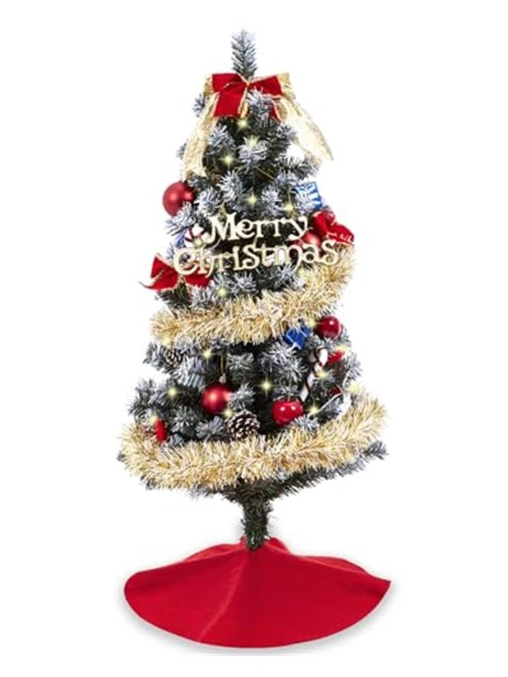 Artificial Christmas Tree 3ft Prelit LED Lights Ornaments Tabletop Holiday Decor